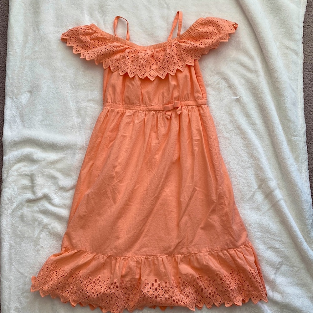 Pastel Summer Janie and Jack Size 5 Coral Dress GUC.